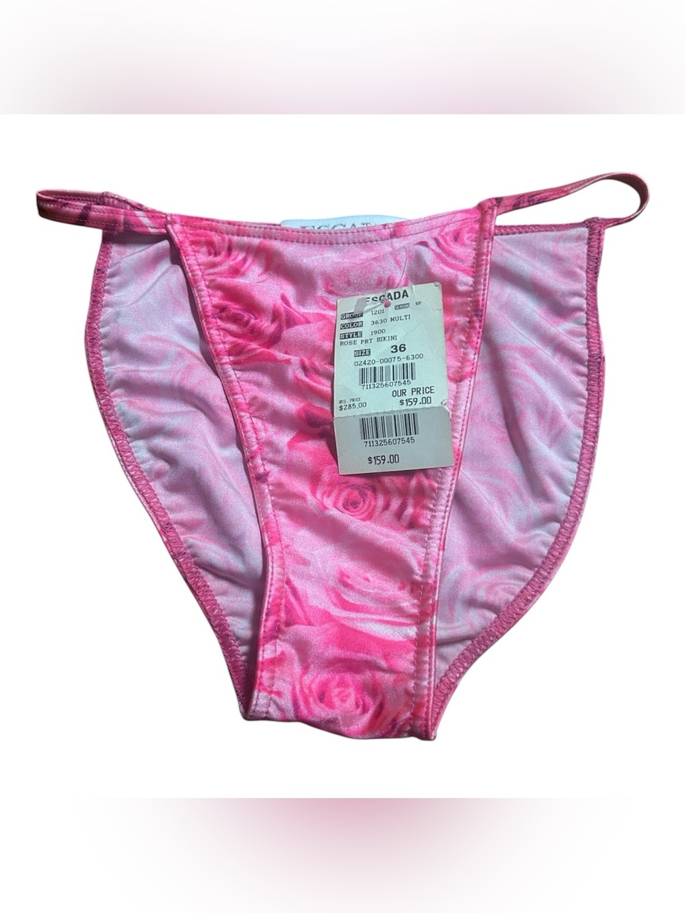 Escada Hot Pink Rose-Print Bikini Bottoms